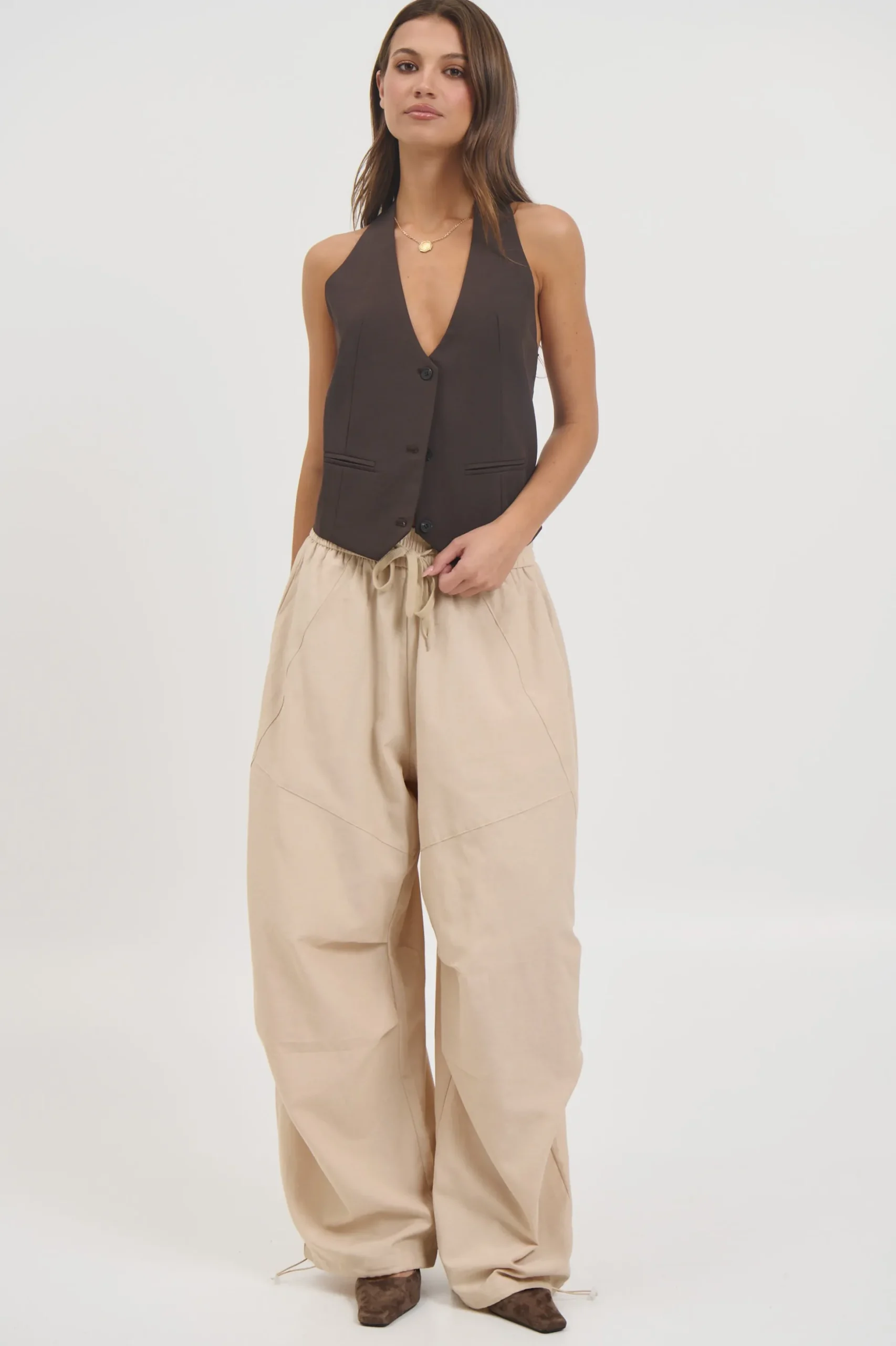 Aimee Waistcoat Coffee