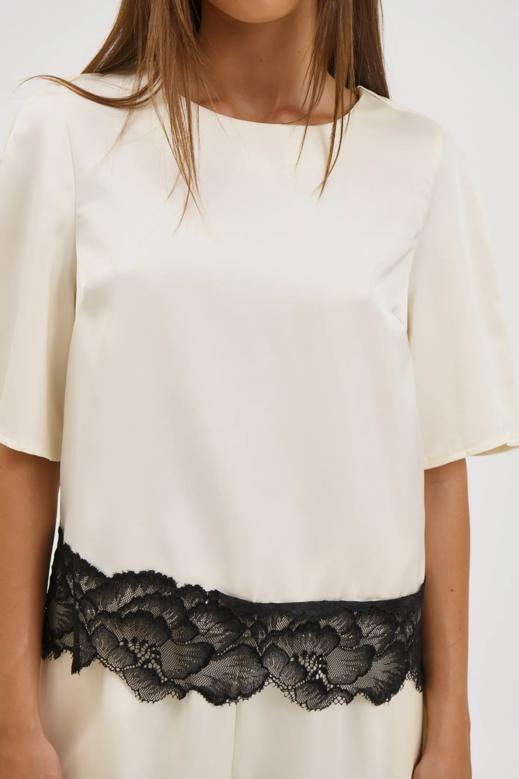 Alias Lace Trim Top White
