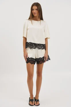 Alias Lace Trim Top White