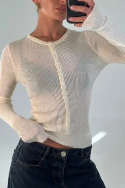 Analisa Sheer Top Beige