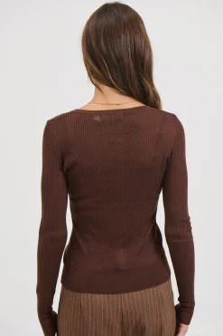 Analisa Sheer Top Chocolate