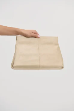Becca Suede Clutch Beige
