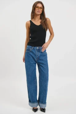 Belinda Ribbed Top Black