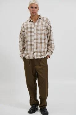 Brooklyn Check Shirt Griege