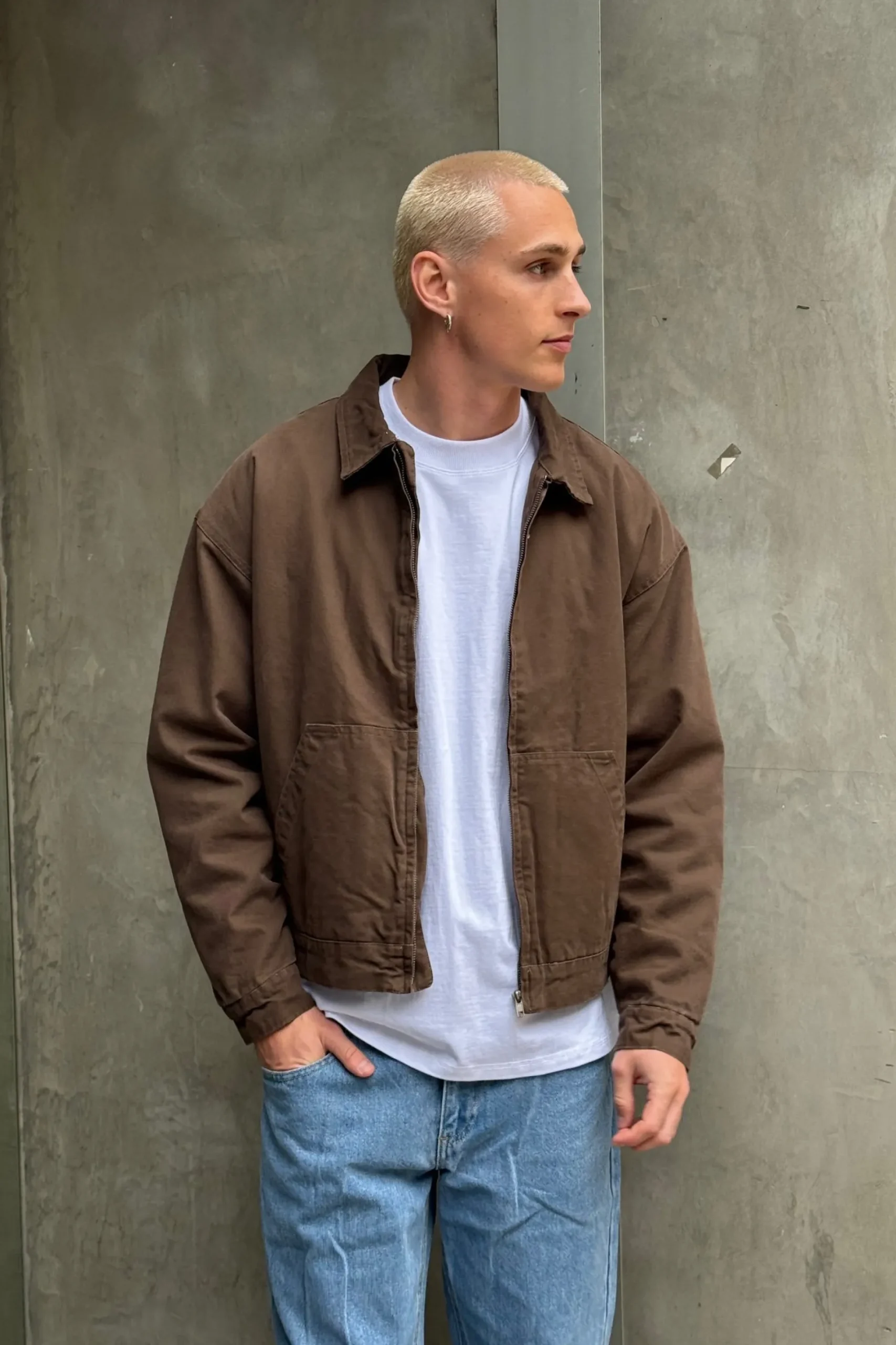Collar Lined Jacket Dark Brown