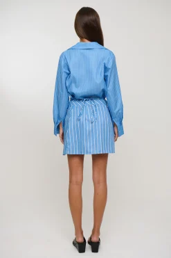 Daria Layered Shirt Dress Blue