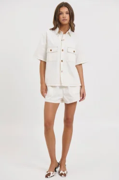Delaney Denim Set White