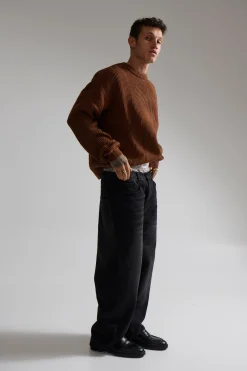 Drop Sleeve Heavy Knit Choc