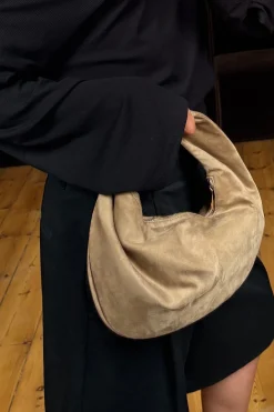 Elena Handle Bag Stone Suede