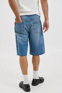 Flint Baggy Denim Jort Mid Blue