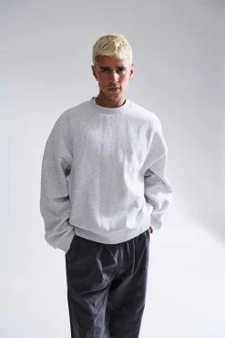 Francis Drop Sleeve Sweater Grey Marle