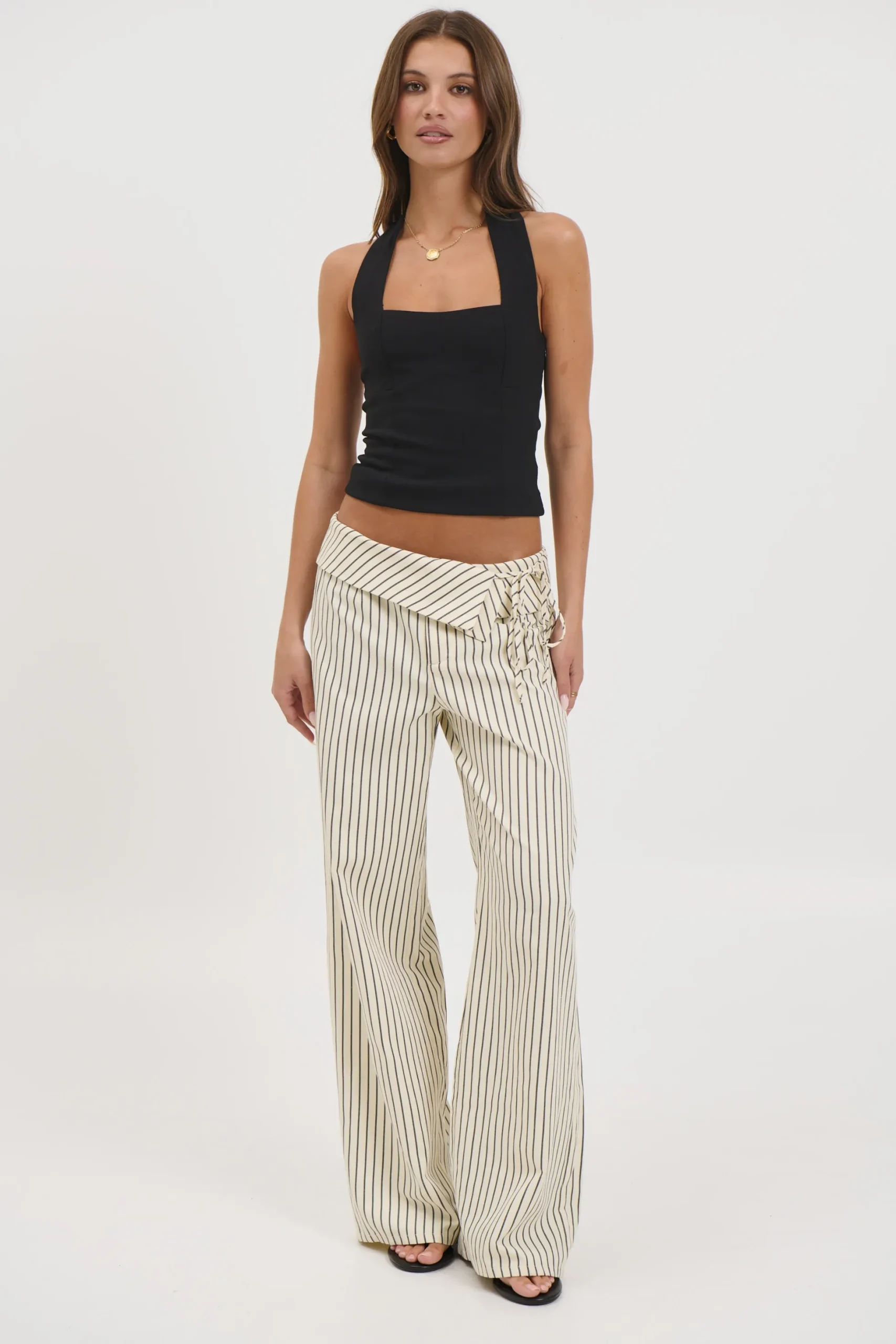 Gemma Pant Beige Stripe