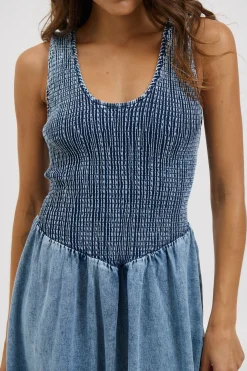 Hattie Maxi Dress Denim Blue