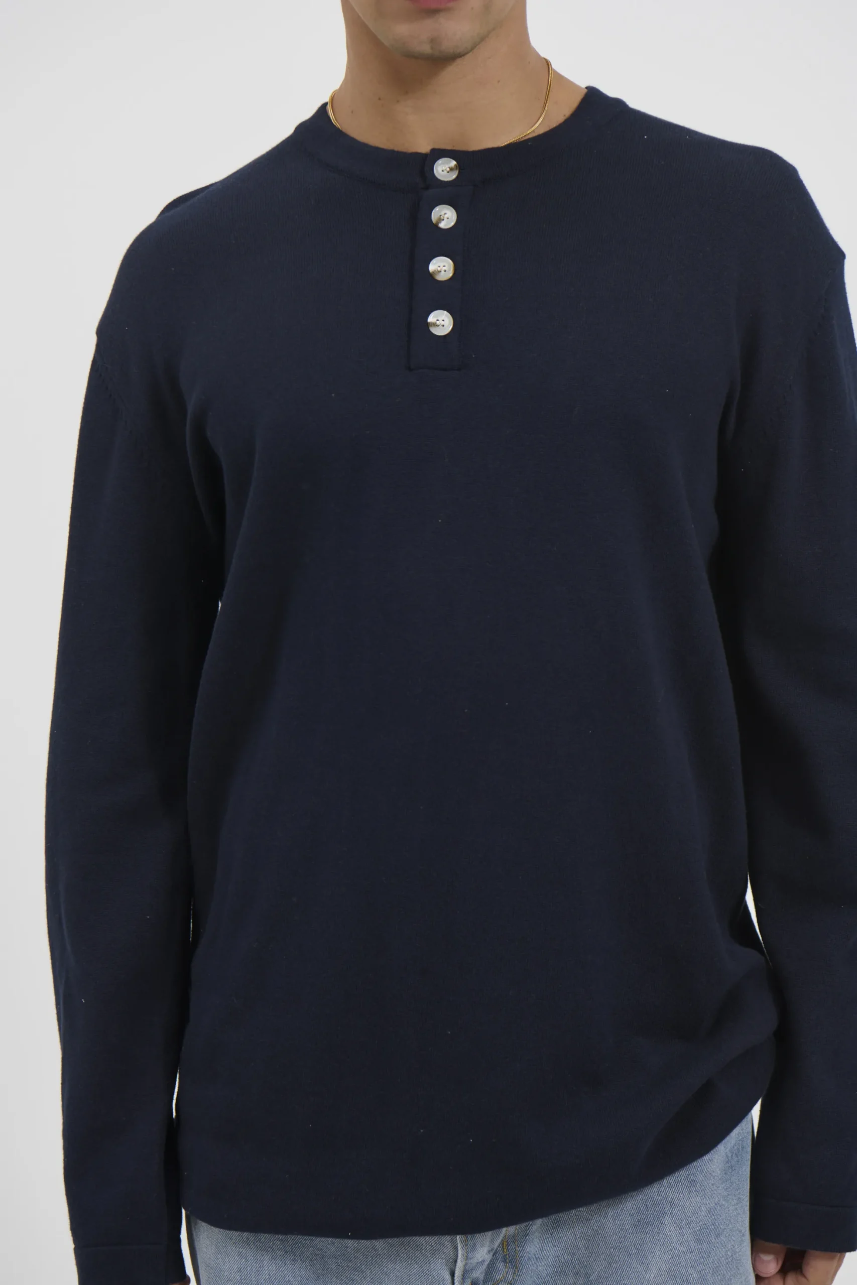 Jackson Fitted Henley Navy