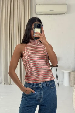 Jordy Top Orange Stripe