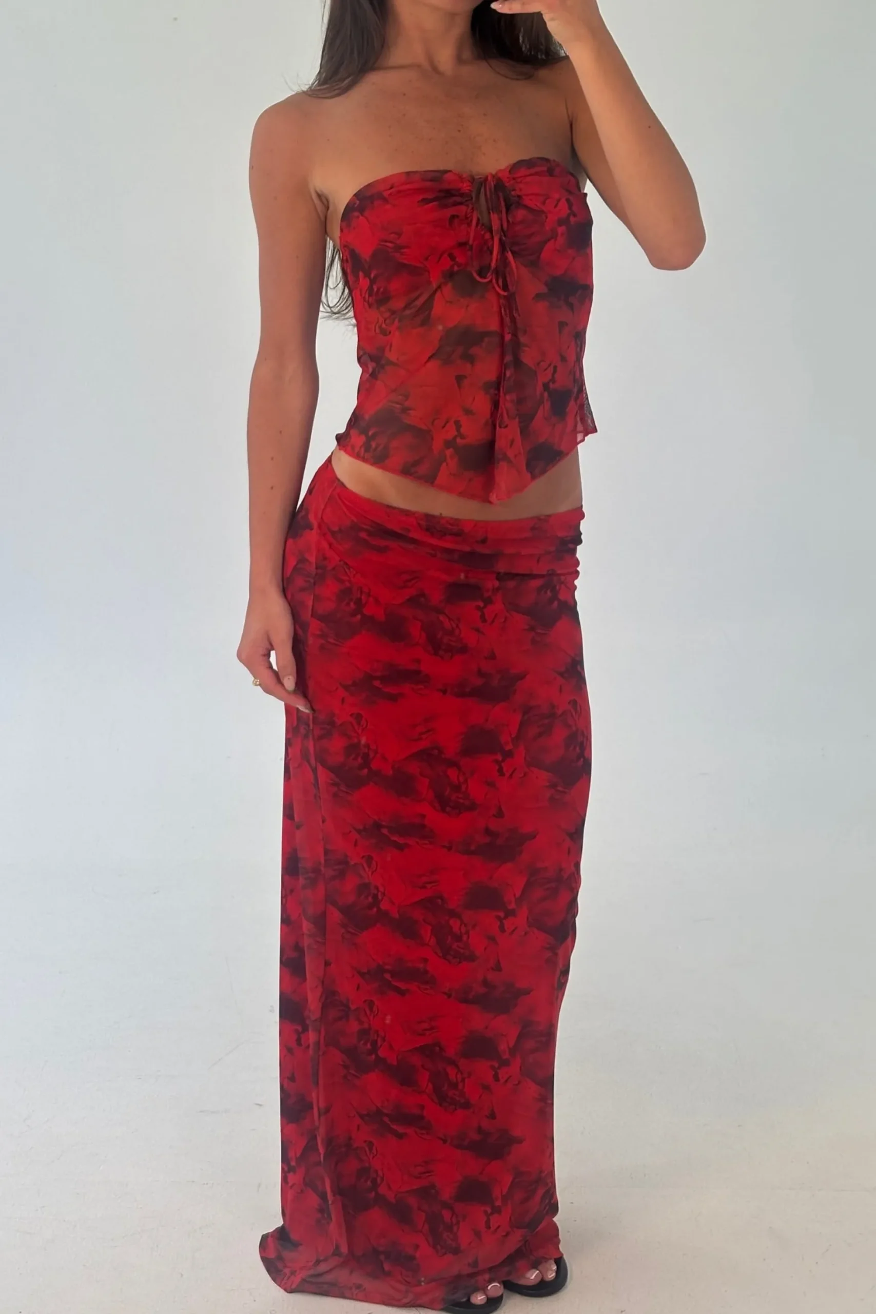 Lani Strapless Top Red