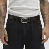 Leather Belt Wide Dark Brown