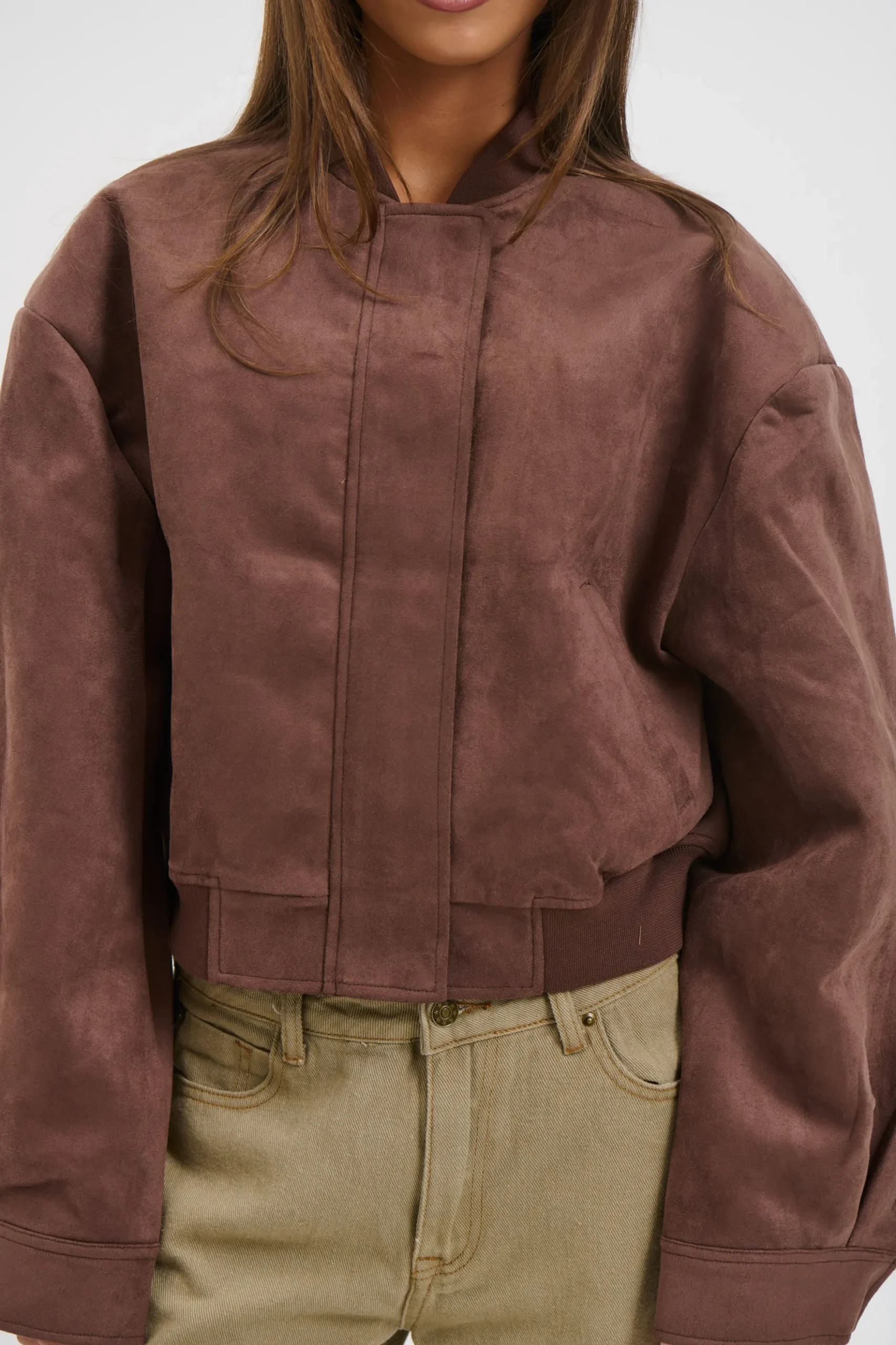 Legacy Suede Bomber Coffee