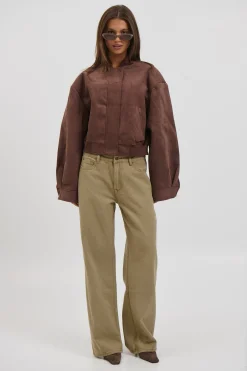 Legacy Suede Bomber Coffee