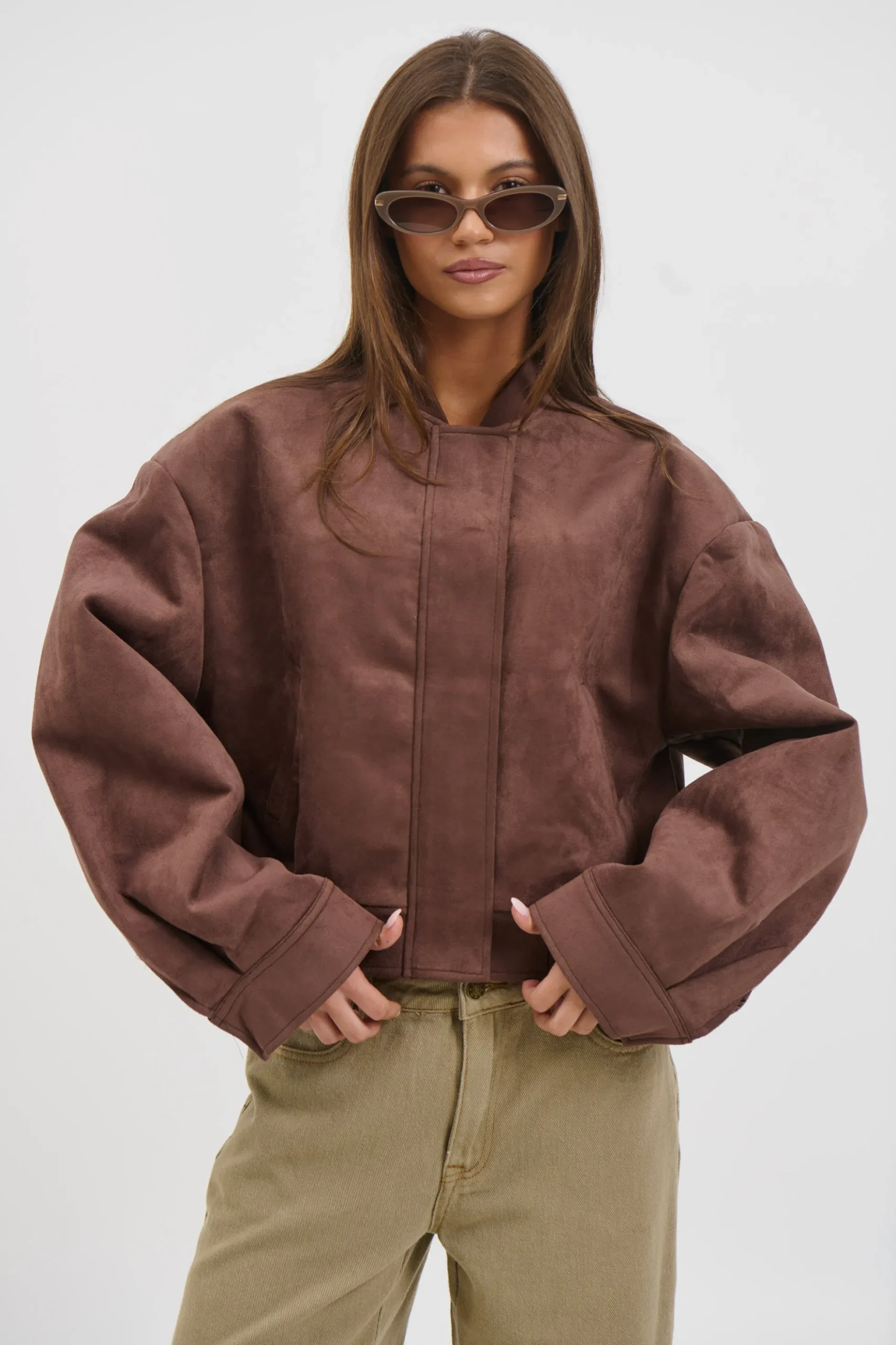 Legacy Suede Bomber Coffee