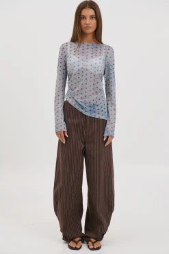 Lina Sheer Top Blue