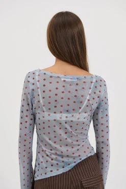 Lina Sheer Top Blue