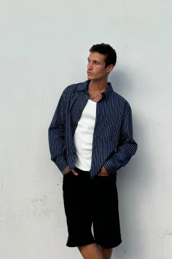 Long Sleeve Box Shirt Navy
