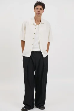 Lucas Drop Shirt Soft Texture White