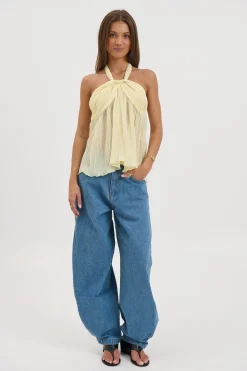 Maddison Halter Top Lemon