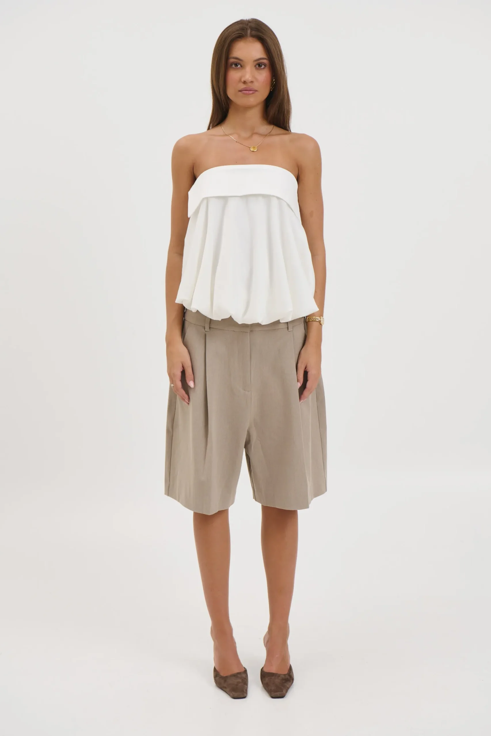 Makenzie Strapless Top White