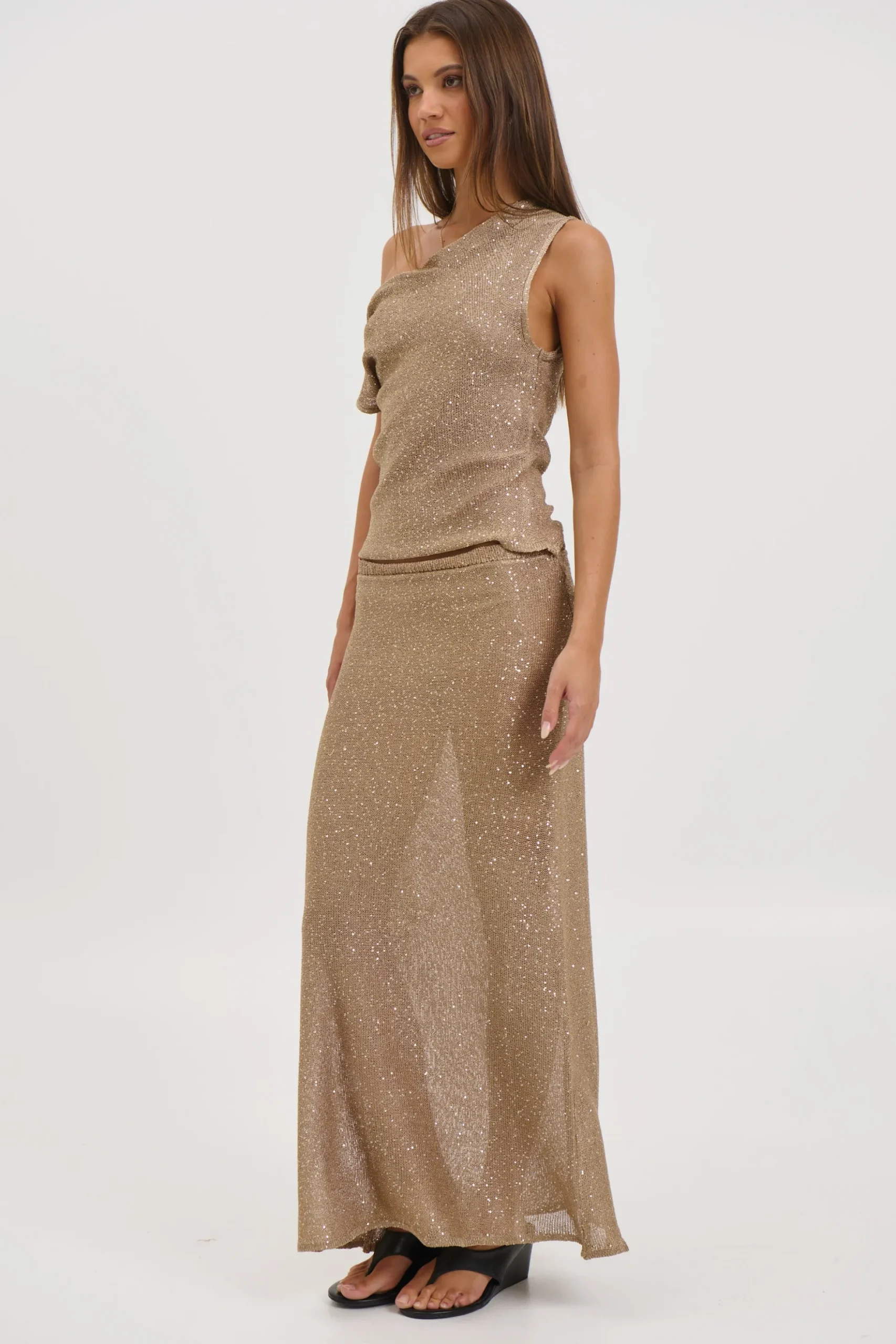 Manni Midi Skirt Gold