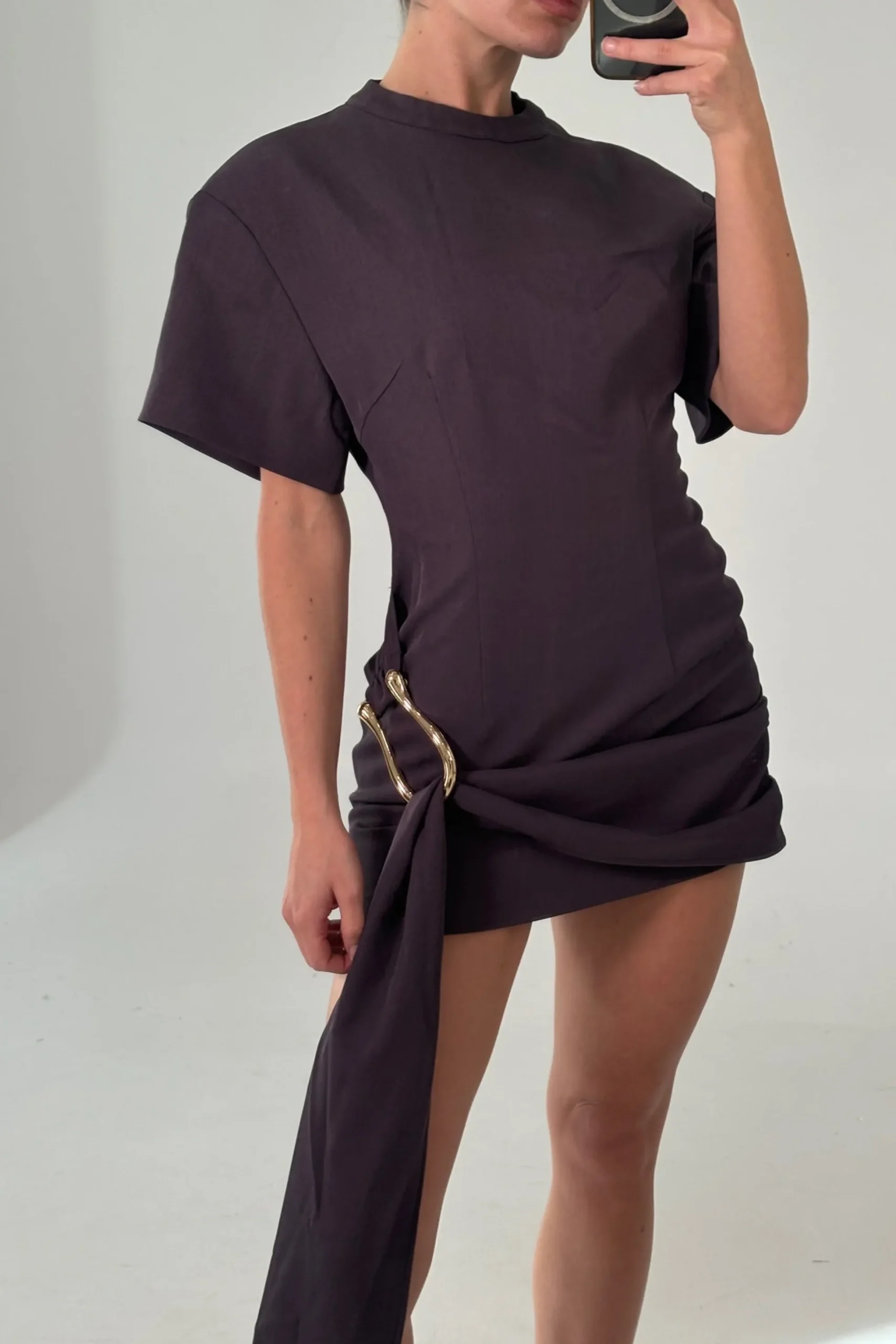 Martini Mini Dress Raisin