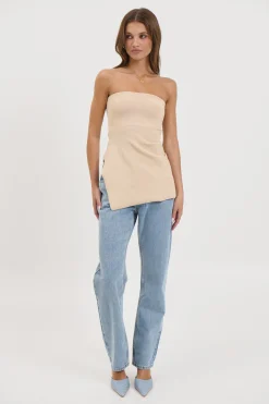 Melinda Strapless Top Sand