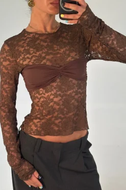 Midnight Long Sleeve Top Chocolate