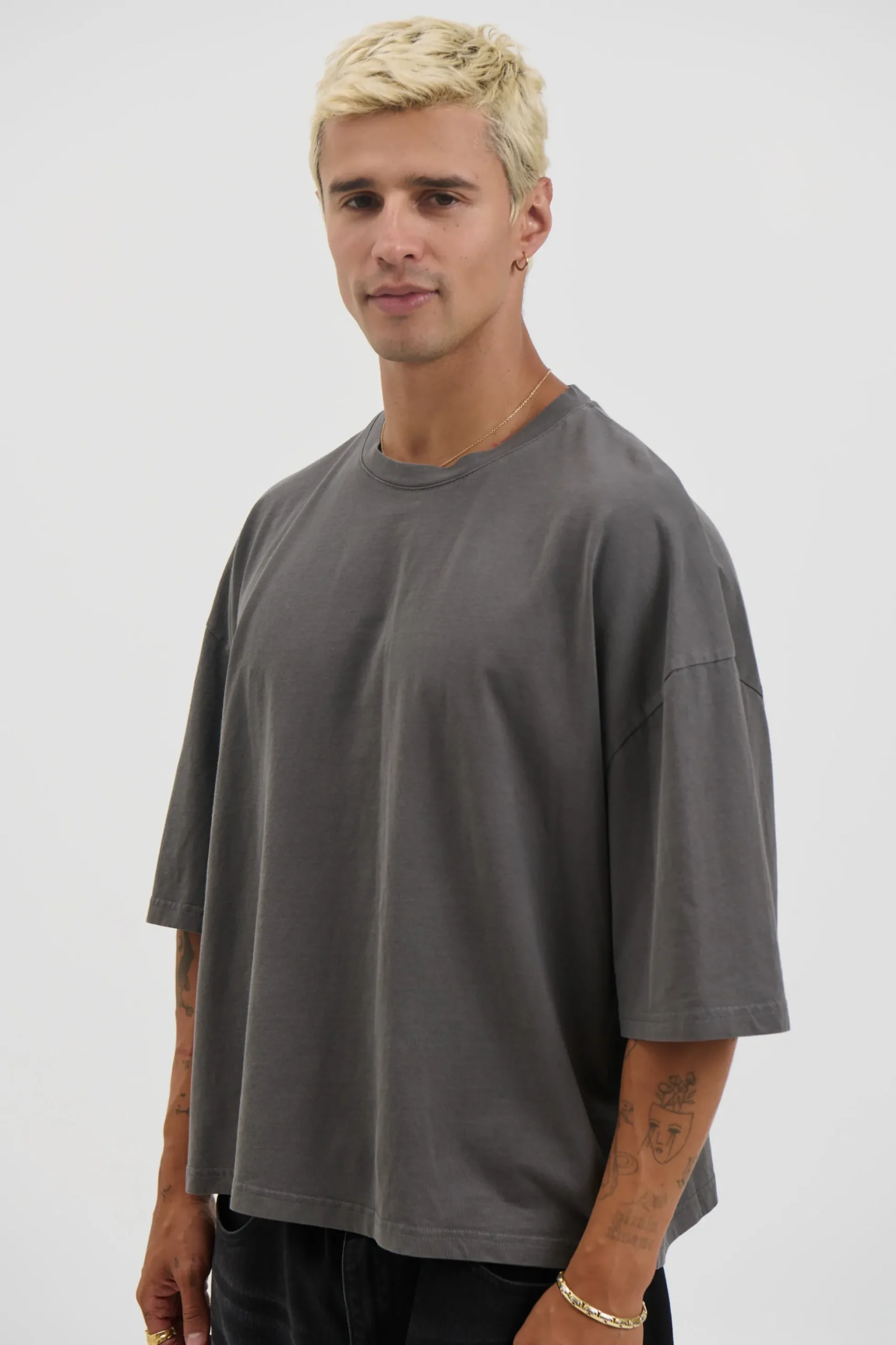 NTH Crop Box Tee Charcoal