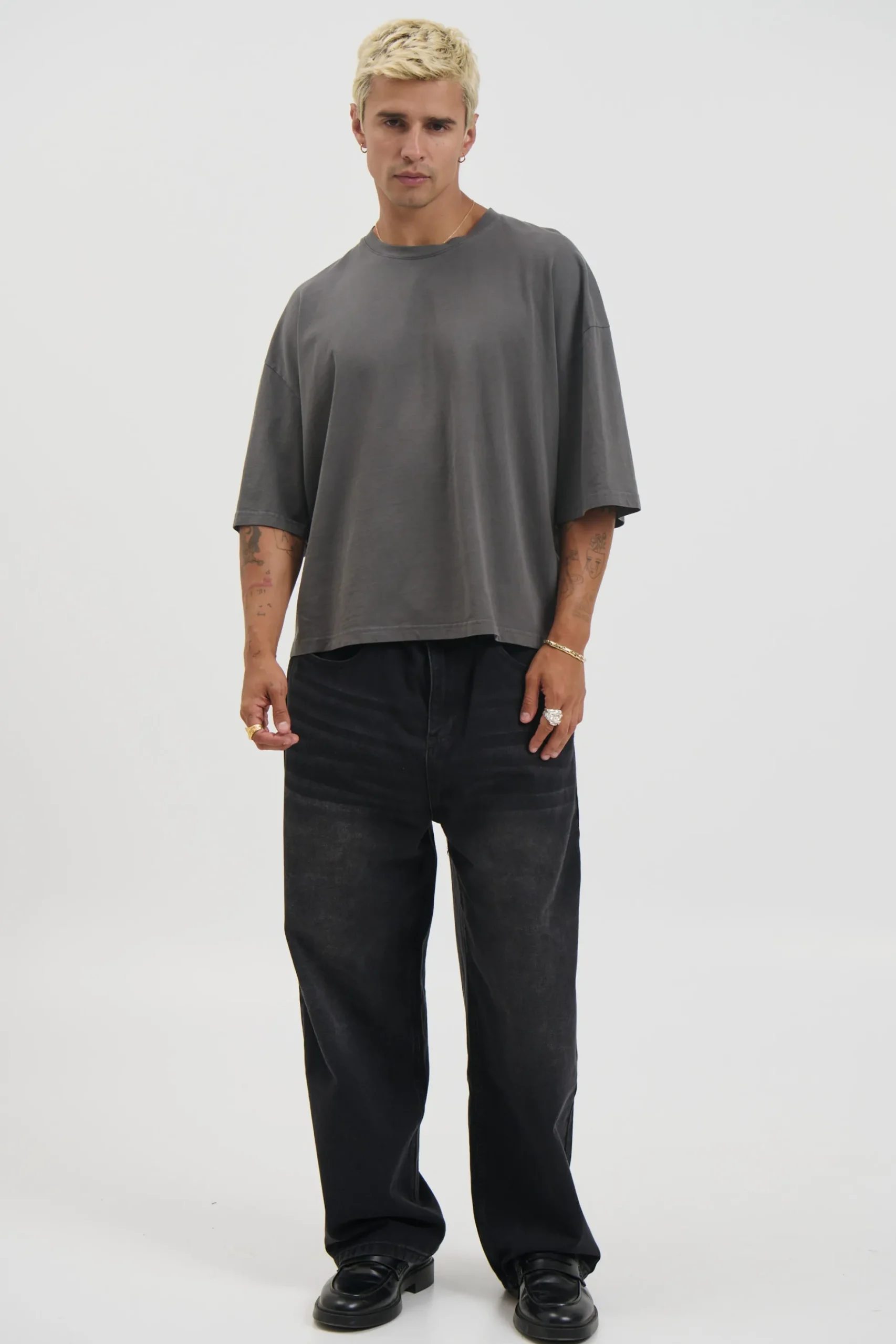 NTH Crop Box Tee Charcoal