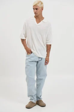 Open Neck Soft Polo White