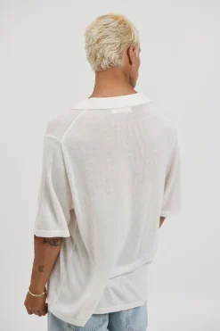 Open Neck Soft Polo White