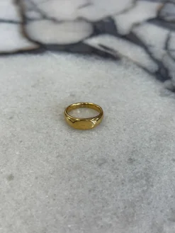 Oval Signet Ring Gold