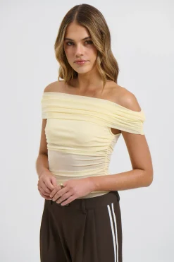 Penny Mesh Bodysuit Lemon