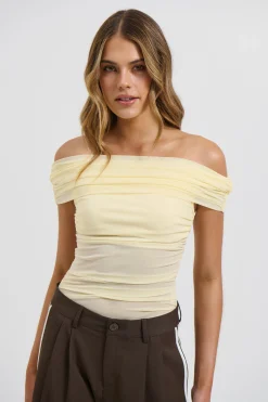 Penny Mesh Bodysuit Lemon
