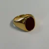 Premium NTH Stone Ring 18K Gold Plated Burgundy