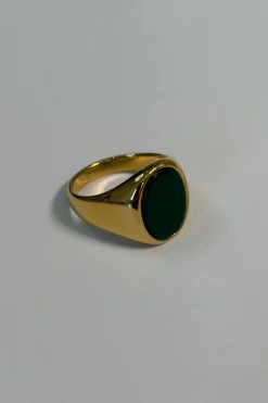 Premium NTH Stone Ring 18K Gold Plated Emerald