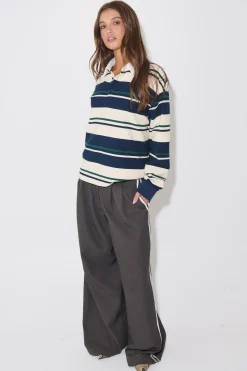 Preppy Jersey Midnight Stripe