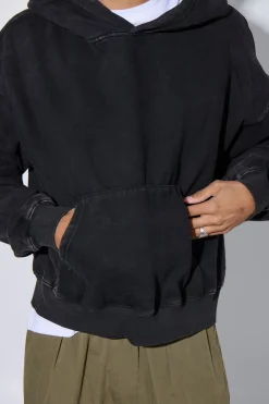 Roman Cropped Drop Hoodie Acid