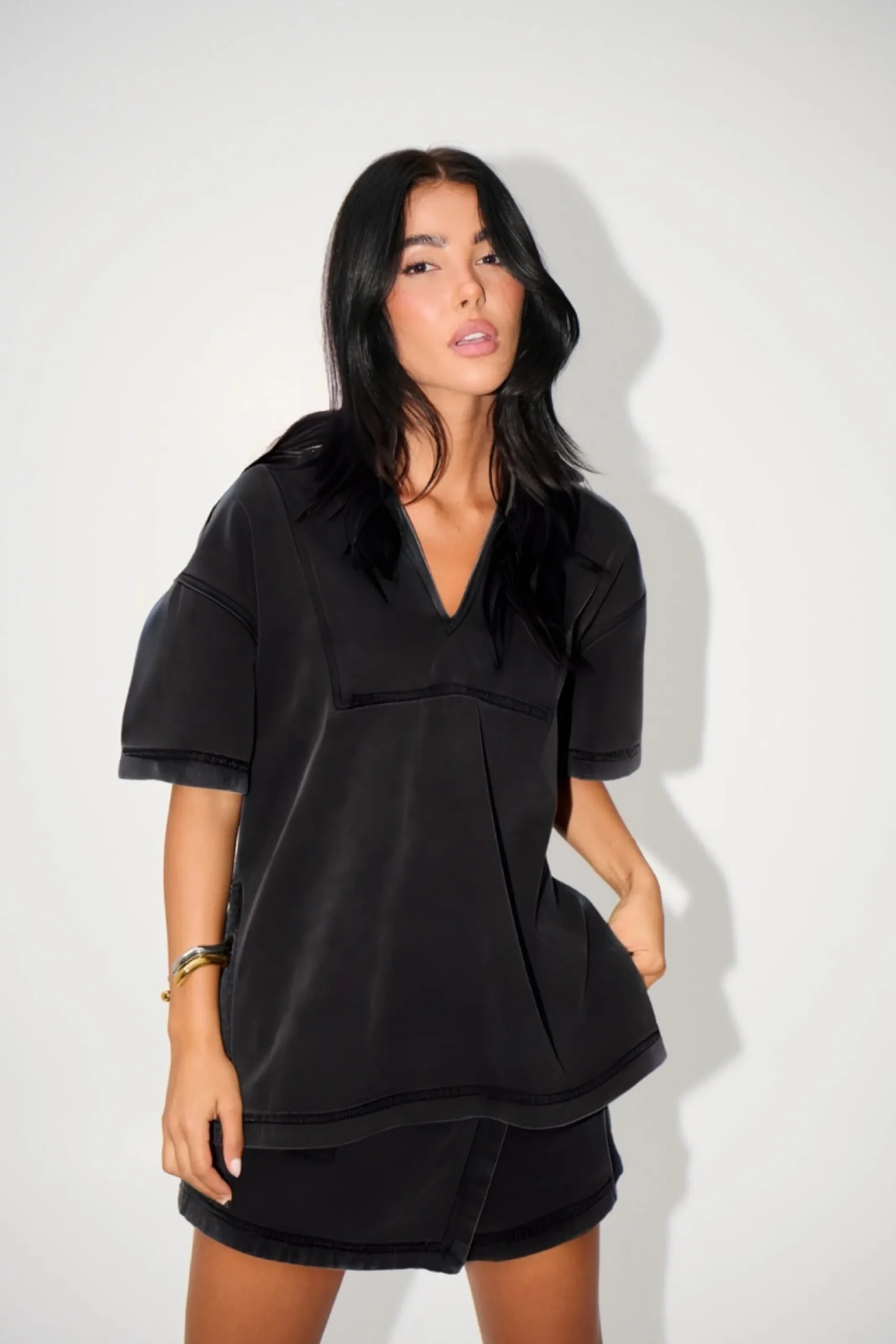 Rosemary Denim Skort Washed Black