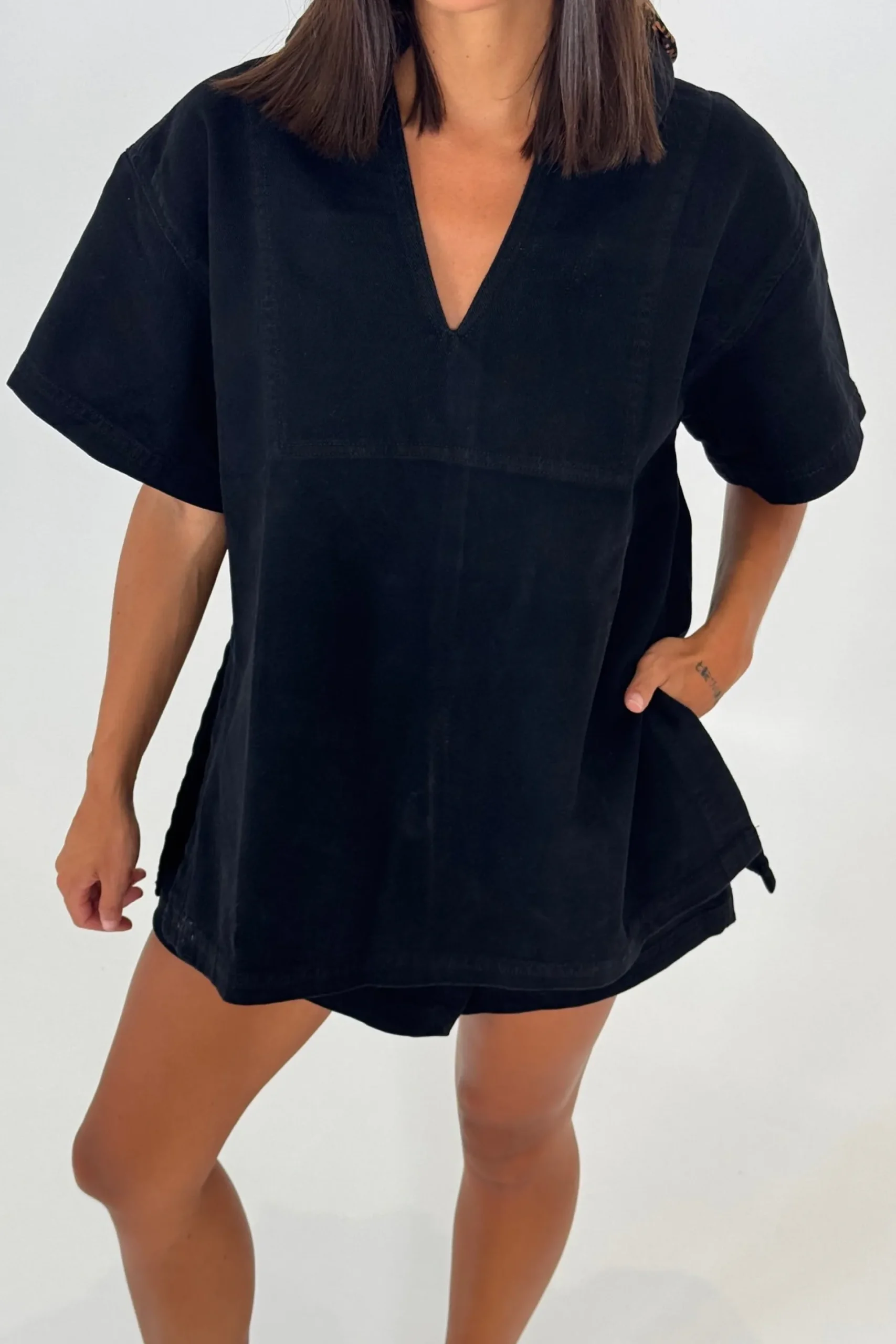 Rosemary Denim Skort Washed Black