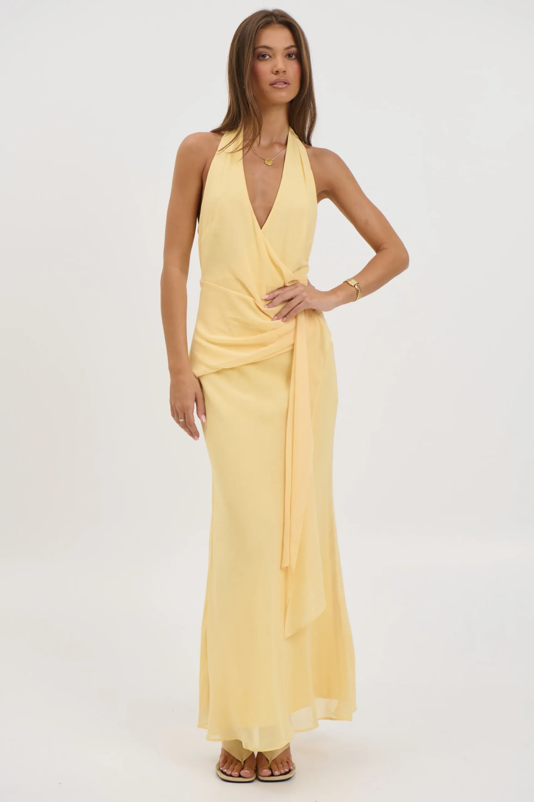 Sarena Midi Dress Lemon