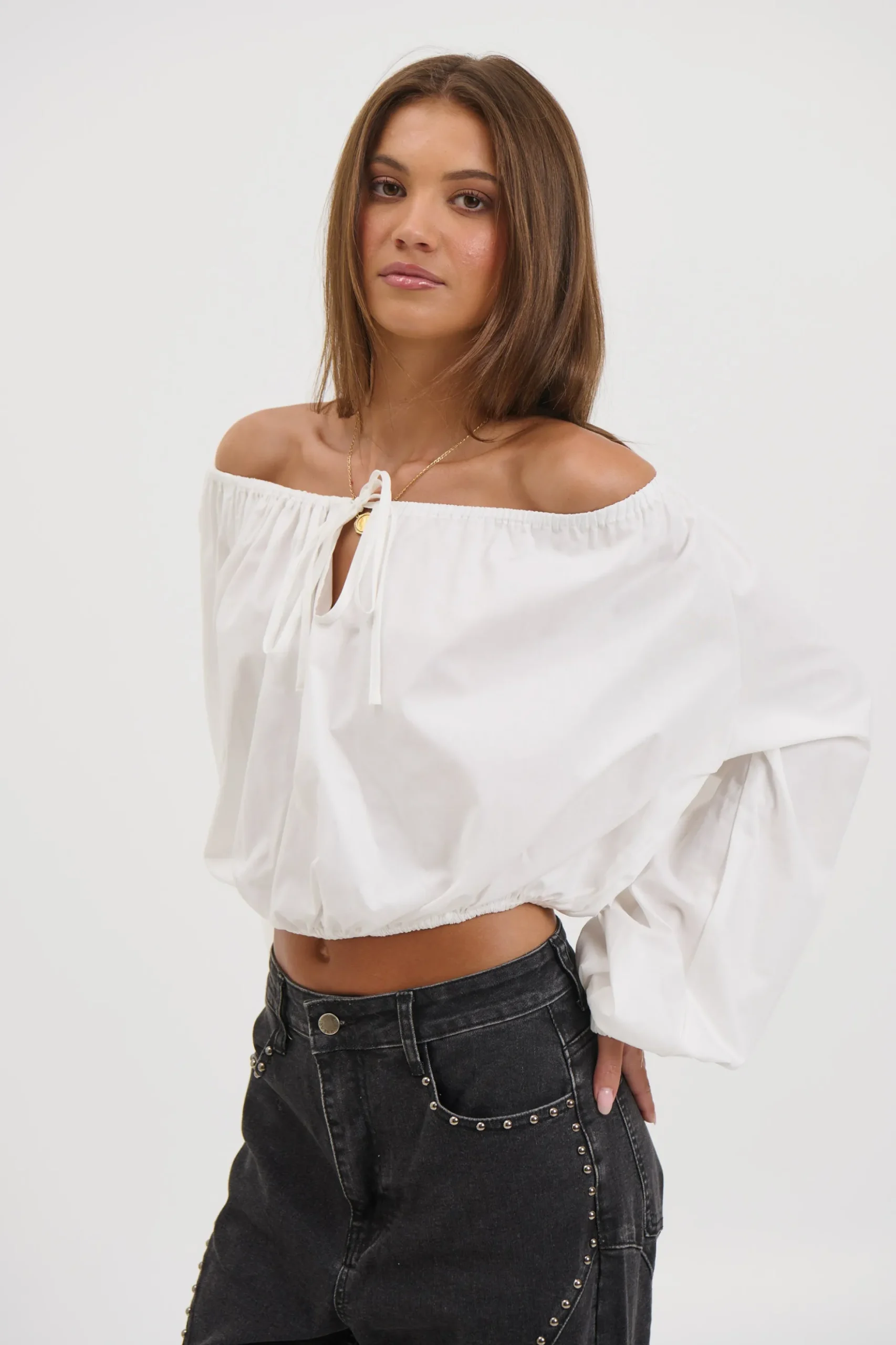 Sarsha Long Sleeve White