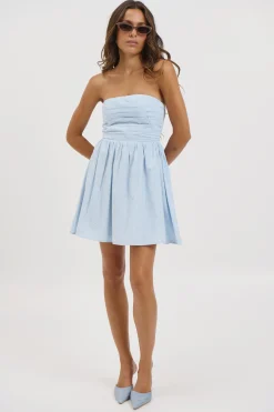 Shayla Strapless Mini Dress Sky